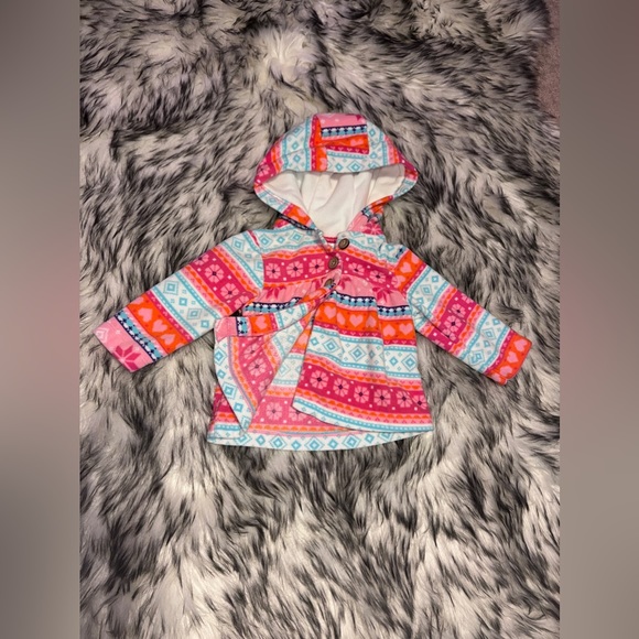 Carter’s Colorful Fleece Hooded Sweater 6M - Picture 1 of 2